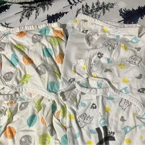 Disney Baby Sleep Sacks in White with Teal, Orange, Yellow, Gray Accents